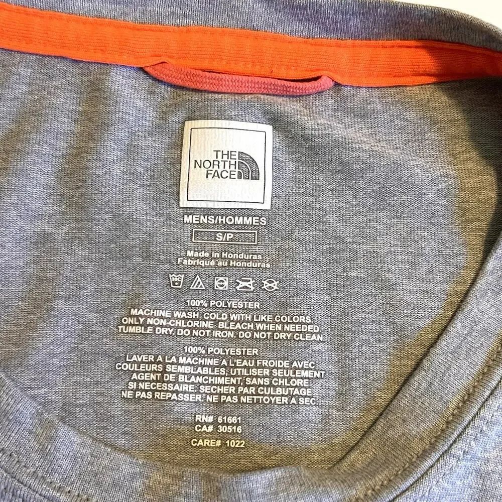 The North Face Tee Shirt Men’s Small Gray Orange TNF Mountain Athletics Training